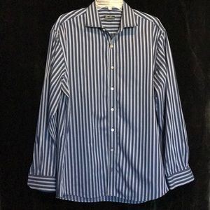 LIKE NEW KENNETH COLE SLIM FIT NAVY STRIPED SHIRT